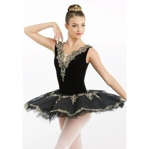 Weissman Showtime | Giselle Valse Elegant Black and Gold Dance Ballet Tutu, LC